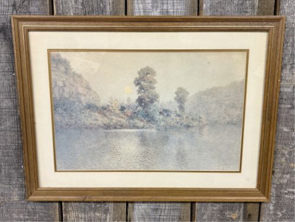 Paul Sawyier, Autumn Serenity, Watercolor and Gouache on Paper