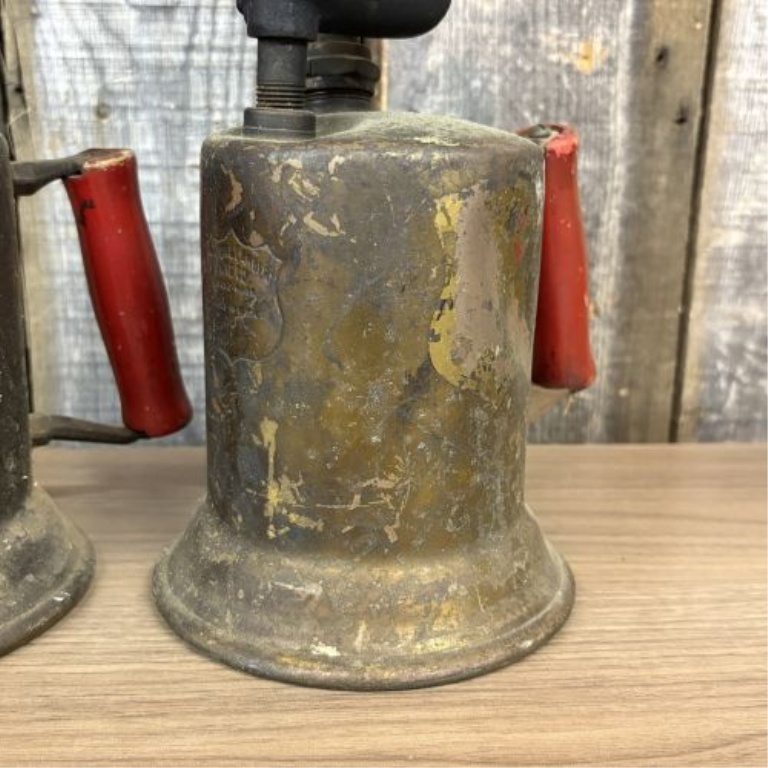 A Pair of Vintage Clayton & Lambert Brass Gasoline Blowtorches