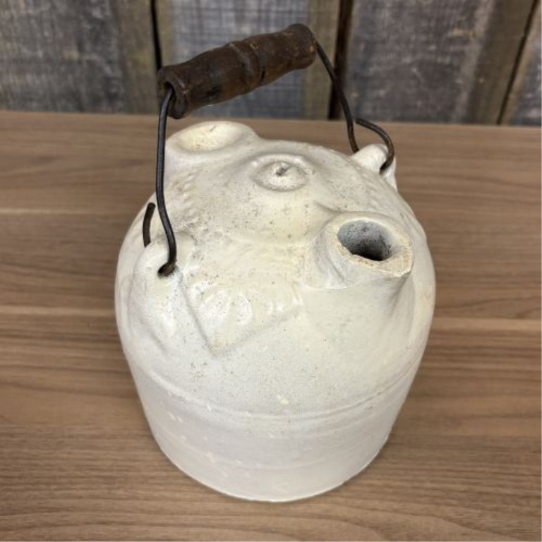 American Stoneware Harvest Jug with Molded Foliate Shoulder