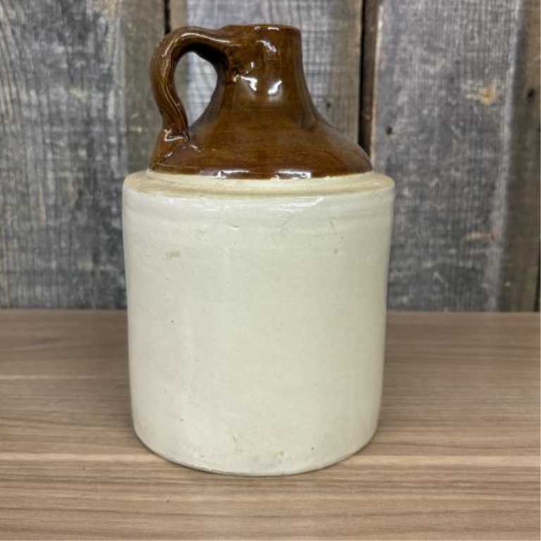 Antique Two-Tone Stoneware Advertising Jug for Prell Mercantile Company Bremen Kansas