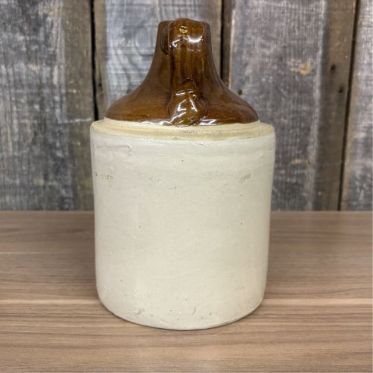 Antique Two-Tone Stoneware Advertising Jug for Prell Mercantile Company Bremen Kansas