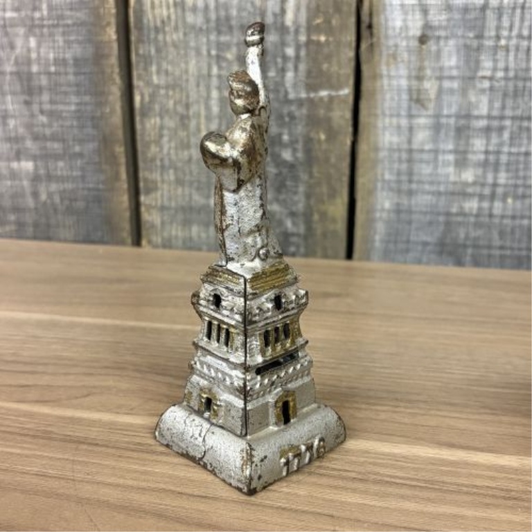 Two Early 20th-Century Statue of Liberty and Architectural House Still Banks