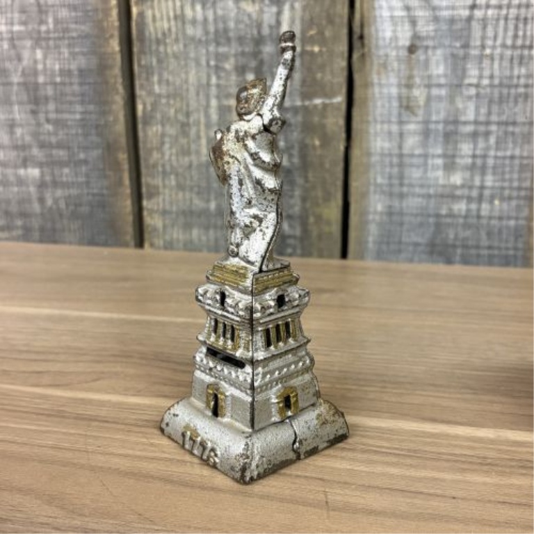 Two Early 20th-Century Statue of Liberty and Architectural House Still Banks