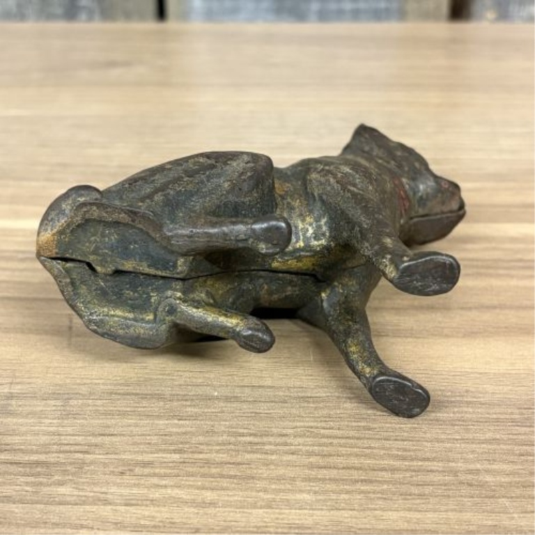 Antique Seated French Bulldog Still Bank Attributed to Hubley