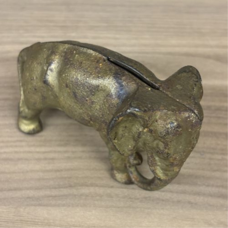 Cast Iron Elephant Still Bank in the Style of A.C. Williams
