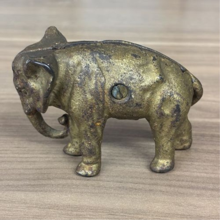 Cast Iron Elephant Still Bank in the Style of A.C. Williams