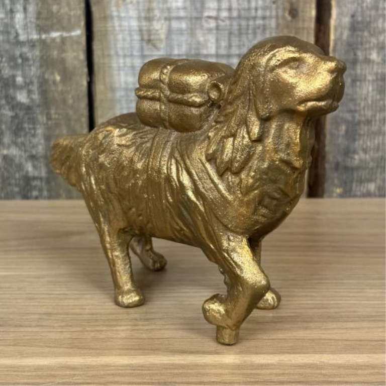 Vintage St. Bernard Dog with Pack Still Bank