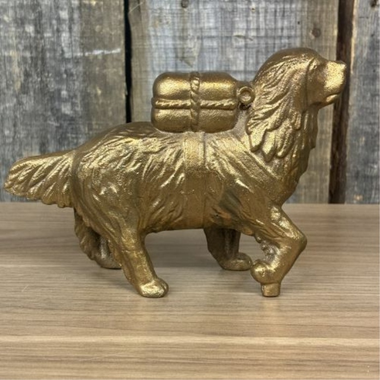 Vintage St. Bernard Dog with Pack Still Bank