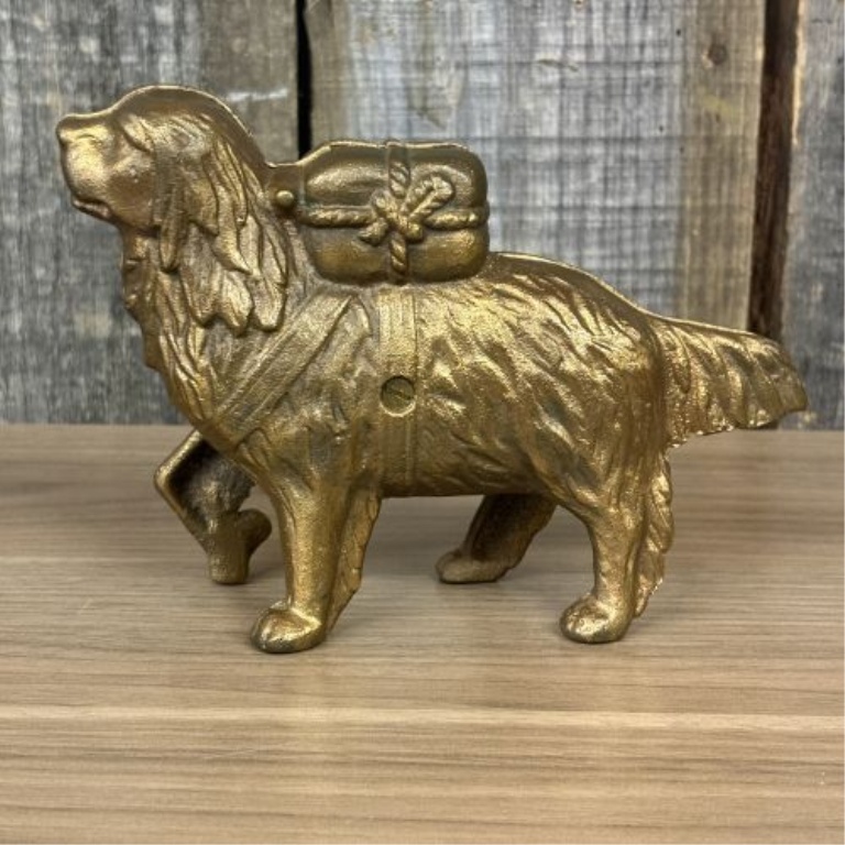 Vintage St. Bernard Dog with Pack Still Bank