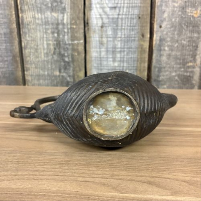 Indo-Islamic Style Cast Bronze Bird-Form Ewer with Makara Spout