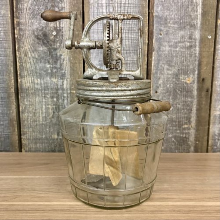 Antique Dazey Hand Cranked Glass Jar Butter Churn