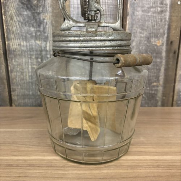 Antique Dazey Hand Cranked Glass Jar Butter Churn