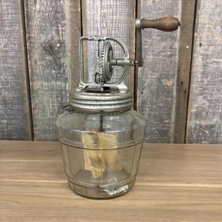 Antique Dazey Hand Cranked Glass Jar Butter Churn