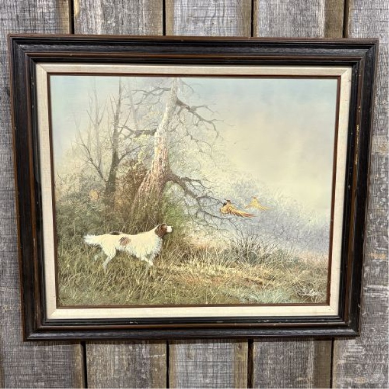 S. Lee, Sporting Scene with English Setter and Game Birds, Oil on Canvas