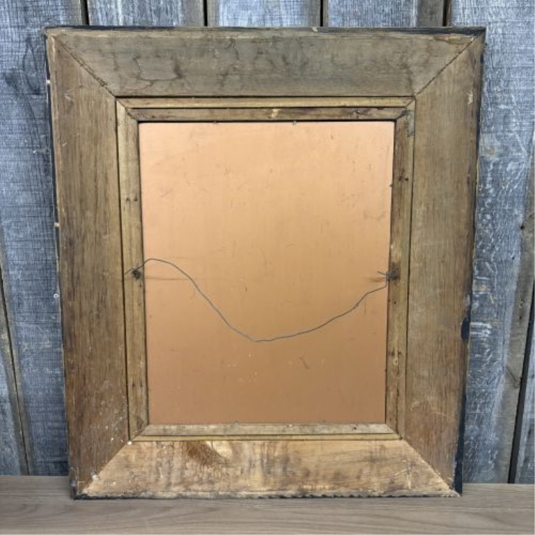 Late 19th Century Victorian Gilt Gesso and Wood Wall Mirror with Velvet Liner