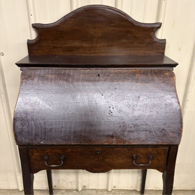 Antique American Quarter-Sawn Oak Slant-Front Secretary Desk