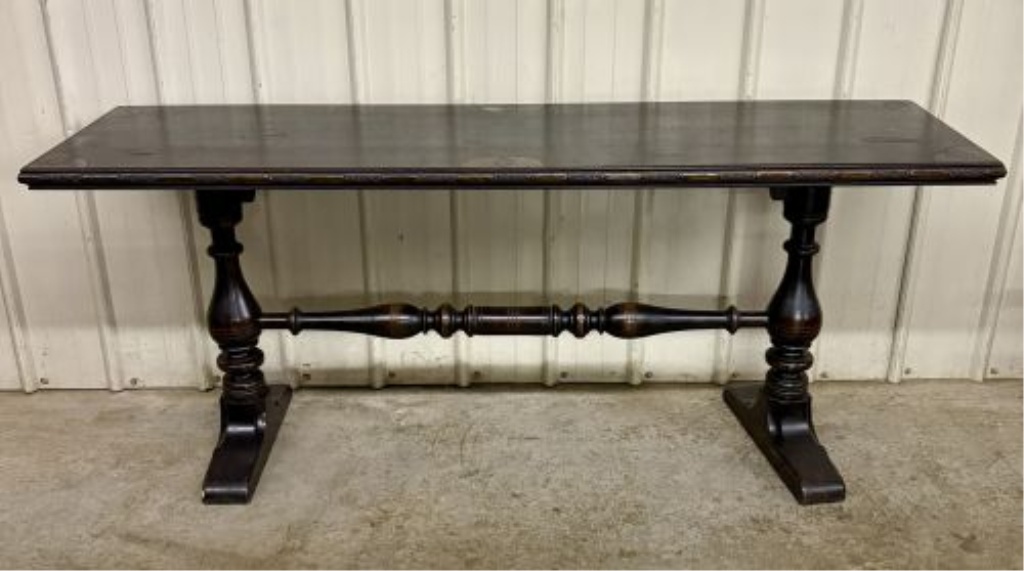 Jacobean Revival Carved Oak Library Table