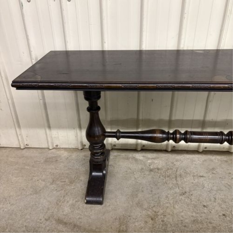 Jacobean Revival Carved Oak Library Table