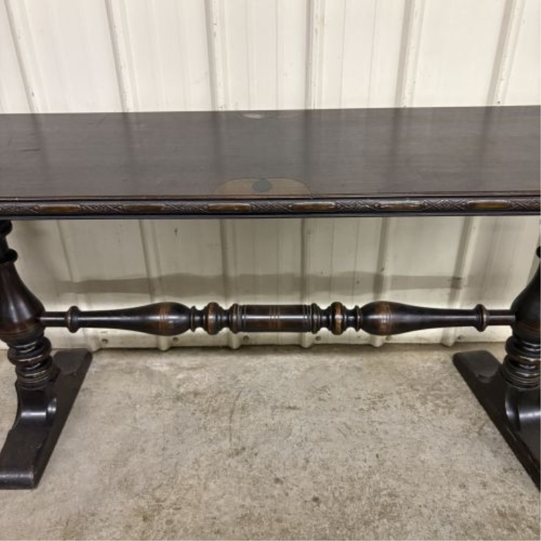 Jacobean Revival Carved Oak Library Table