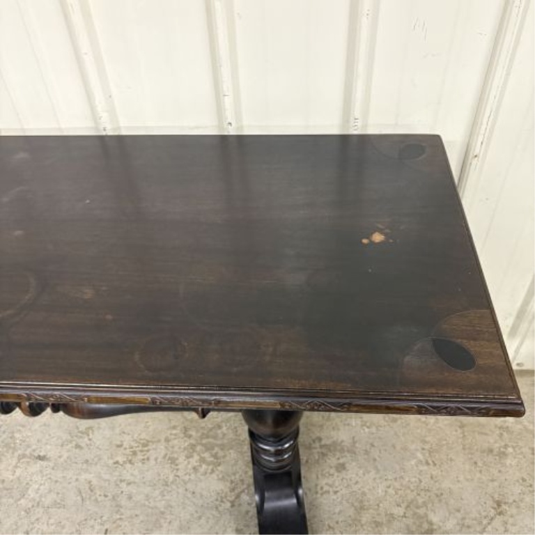 Jacobean Revival Carved Oak Library Table