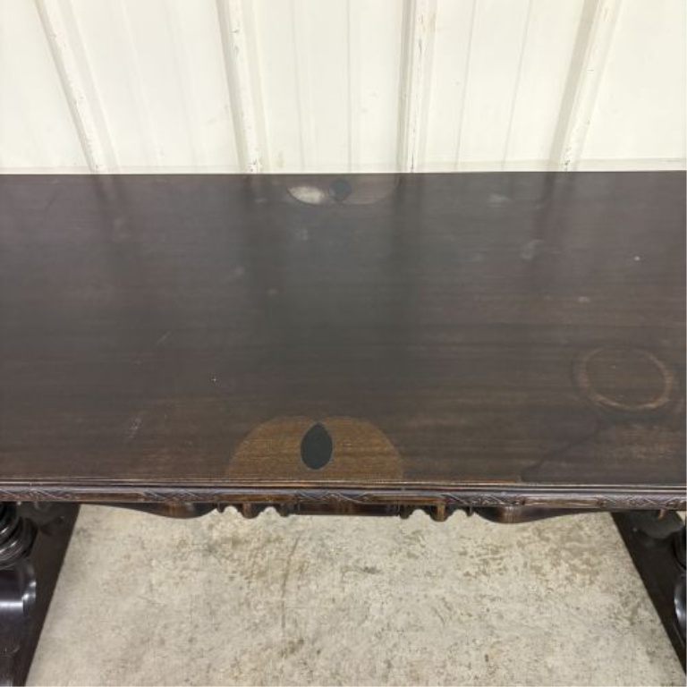 Jacobean Revival Carved Oak Library Table