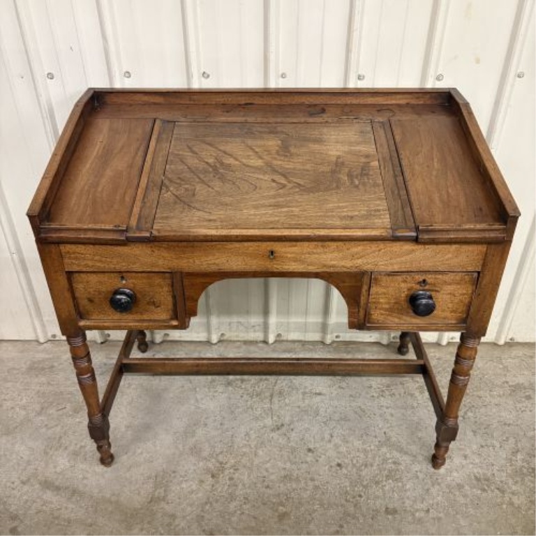 Victorian Slant-Front Hardwood Schoolmaster's Desk