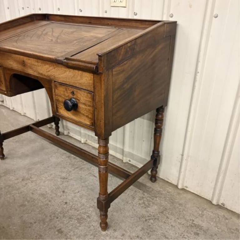Victorian Slant-Front Hardwood Schoolmaster's Desk