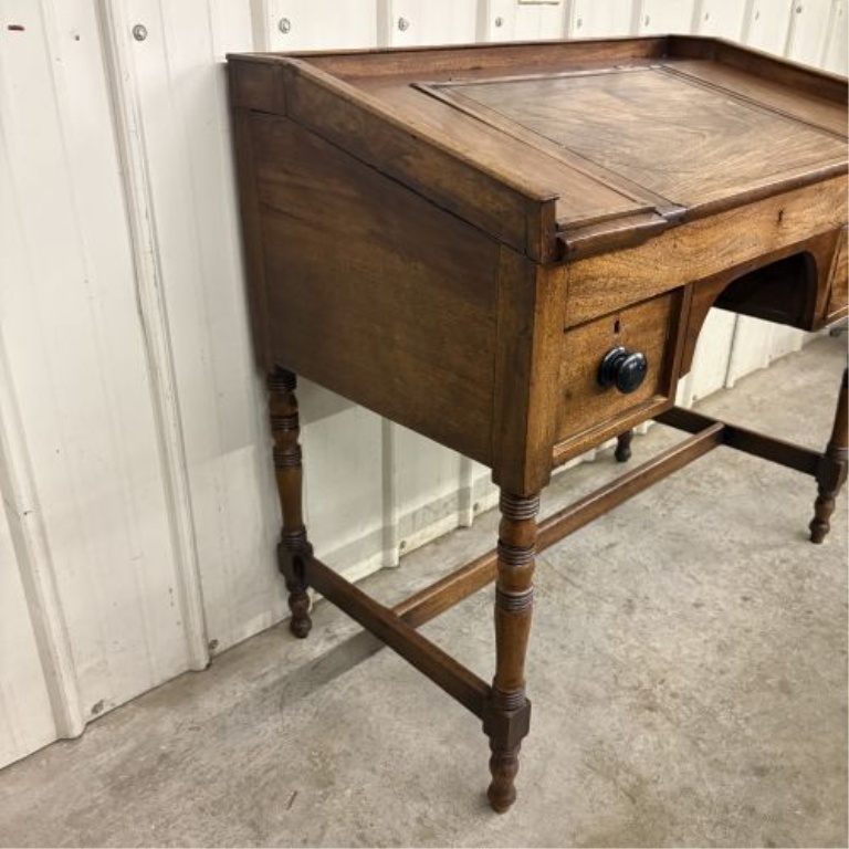 Victorian Slant-Front Hardwood Schoolmaster's Desk