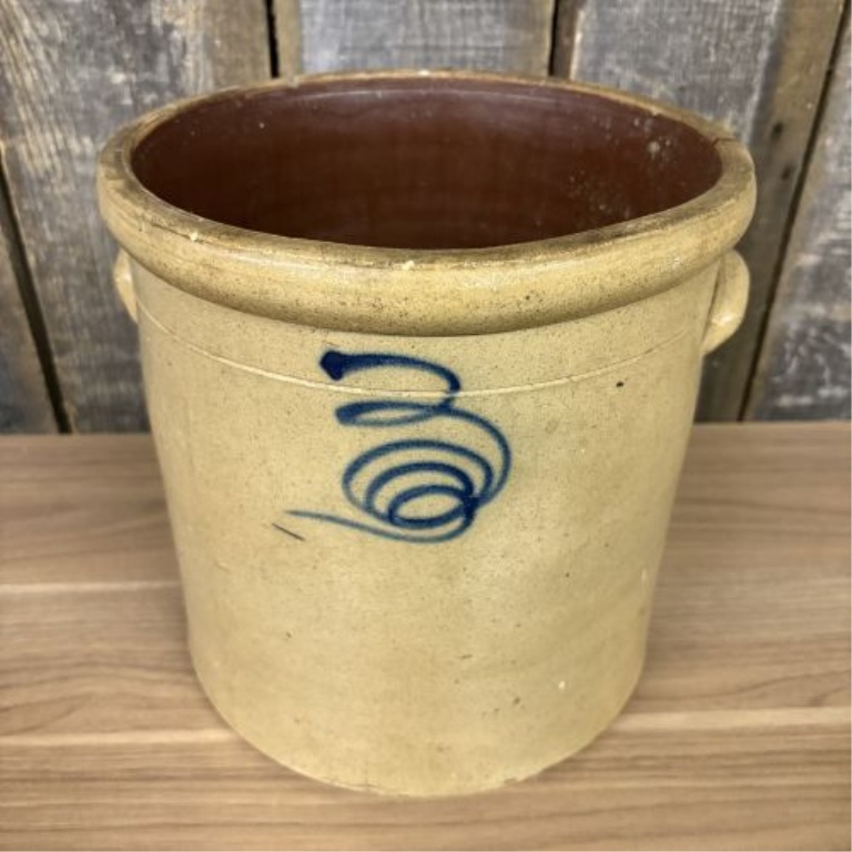 American Salt-Glazed Three-Gallon Bee Sting Stoneware Crock