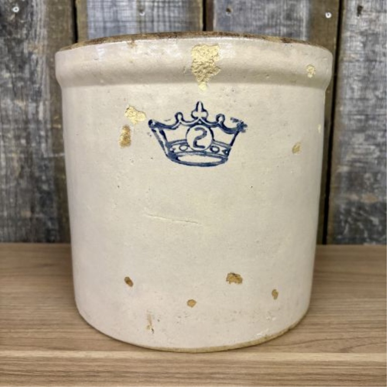 Robinson Ransbottom Pottery Co. Two-Gallon Blue Crown Stoneware Crock