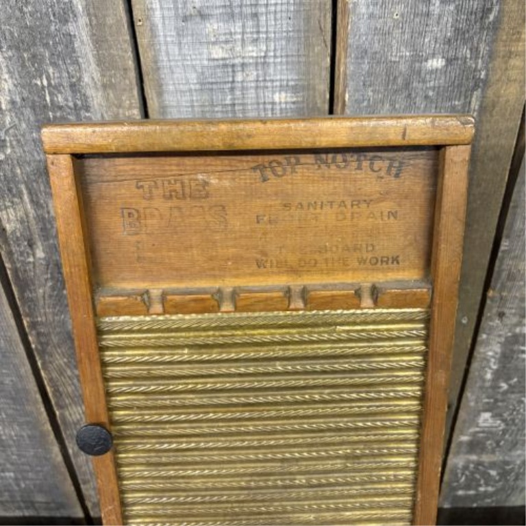 Repurposed National Washboard Co No 801 The Brass King Wood and Brass Wall Cabinet