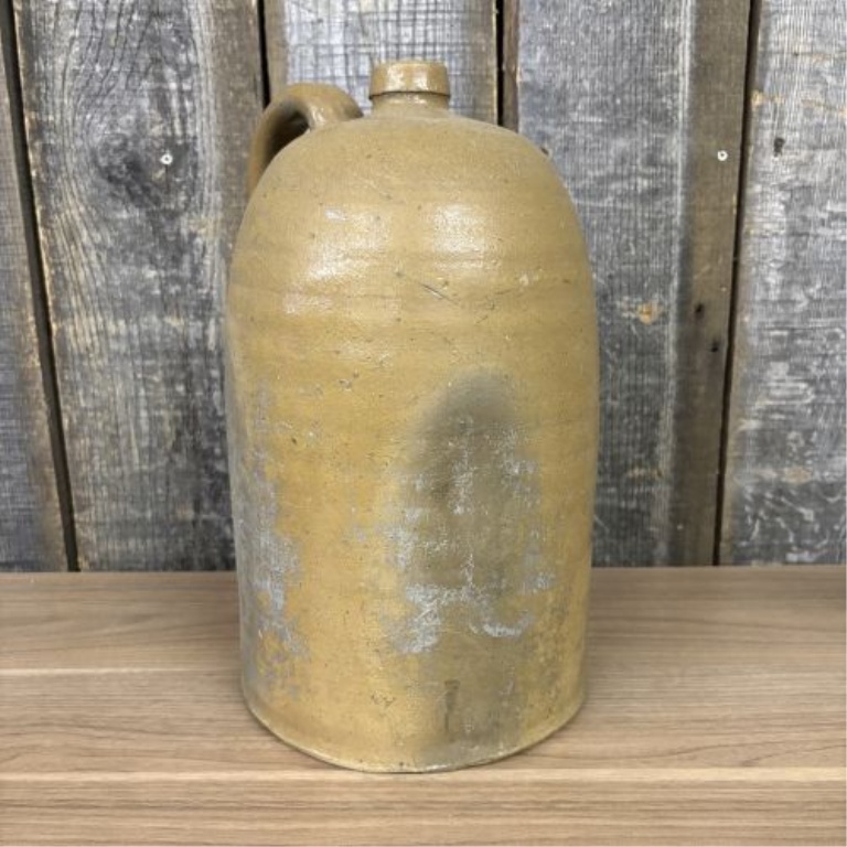 Antique Salt Glazed Stoneware Jug Attributed to Meyer Pottery