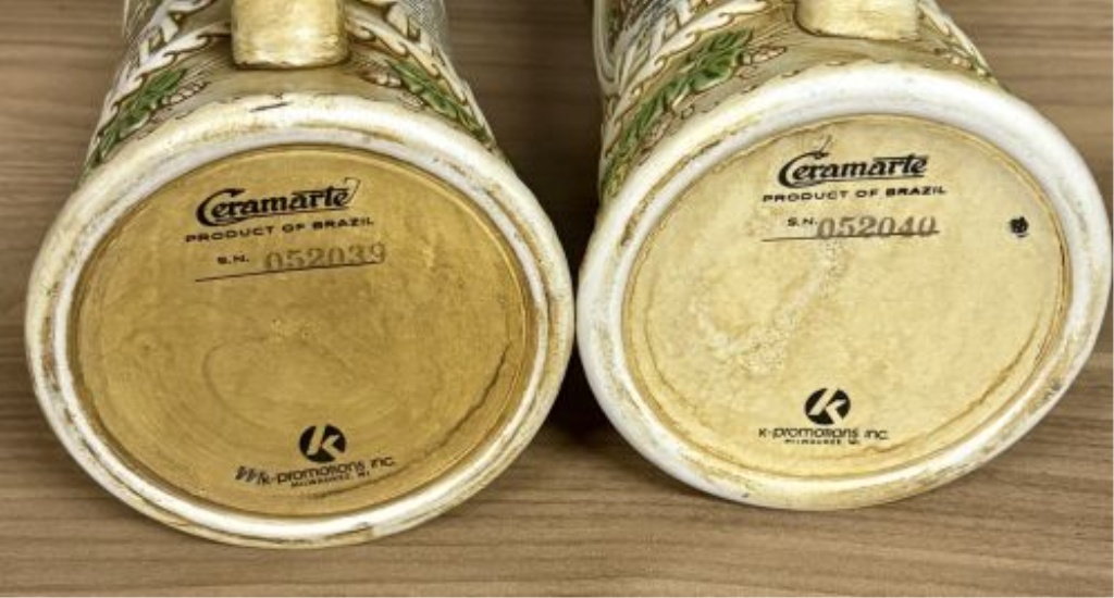 A Pair of Jos. Schlitz Brewing Co. 125th Anniversary Commemorative Steins by Ceramarte