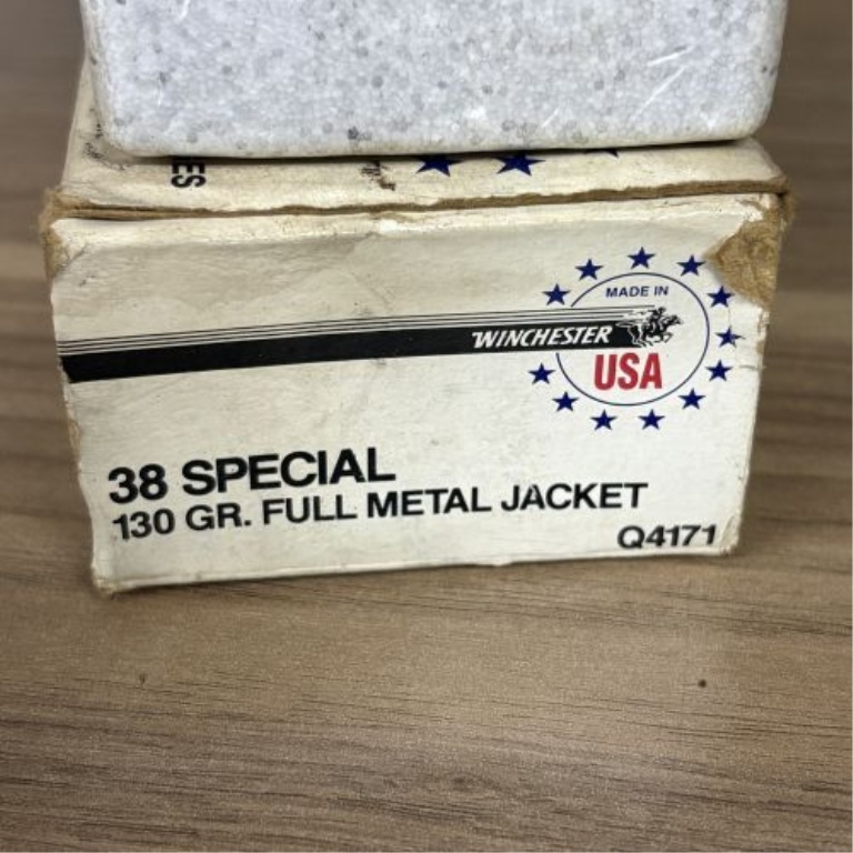 A Lot of 90 Rounds of Winchester .38 Special 130 Grain Full Metal Jacket Ammunition