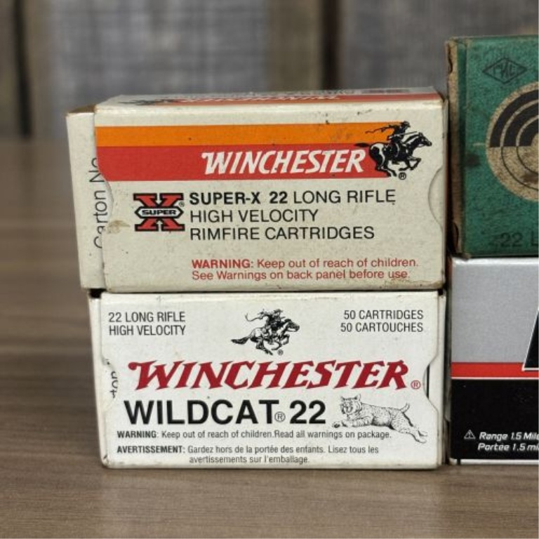 A Lot of Six Boxes of Mixed .22 Caliber Rimfire Ammunition