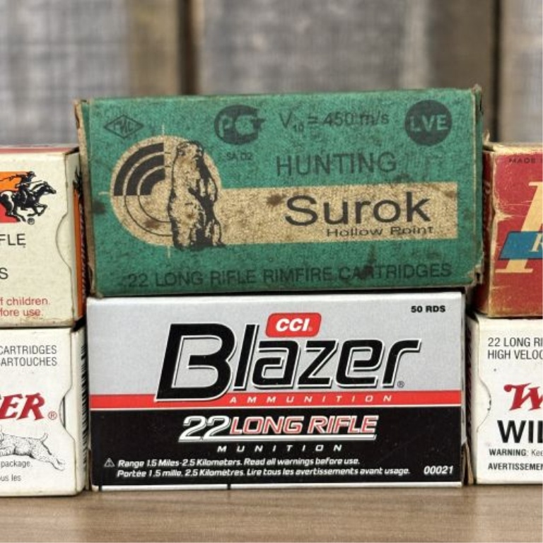 A Lot of Six Boxes of Mixed .22 Caliber Rimfire Ammunition