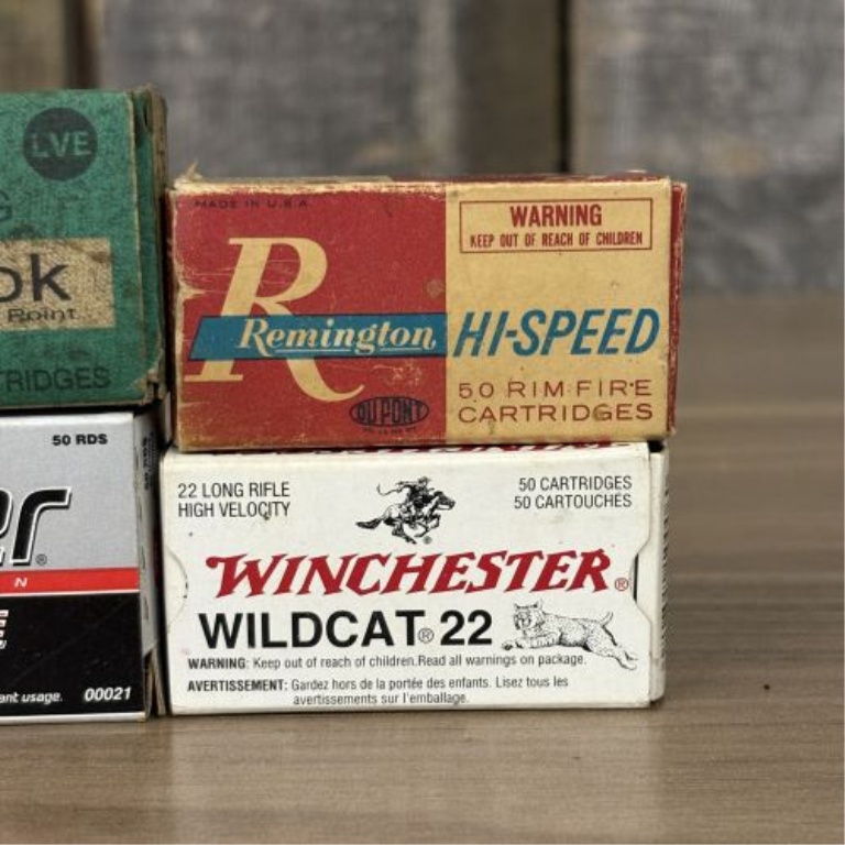 A Lot of Six Boxes of Mixed .22 Caliber Rimfire Ammunition