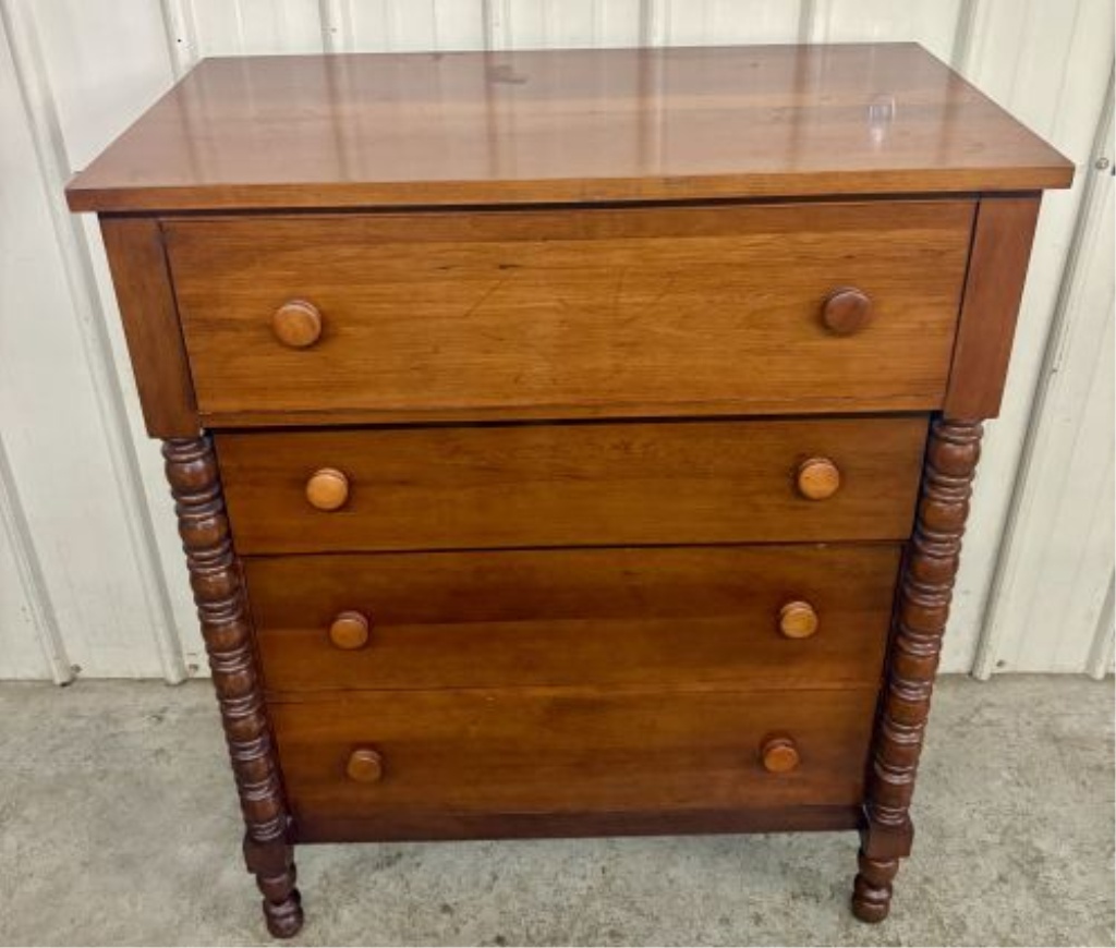 Davis Cabinet Company Collectors Cherry Empire Style Four Drawer Chest