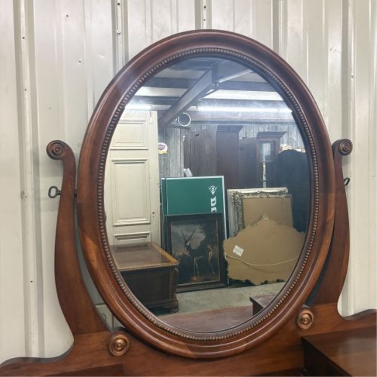 Davis Cabinet Company Collectors Cherry Dresser with Oval Mirror