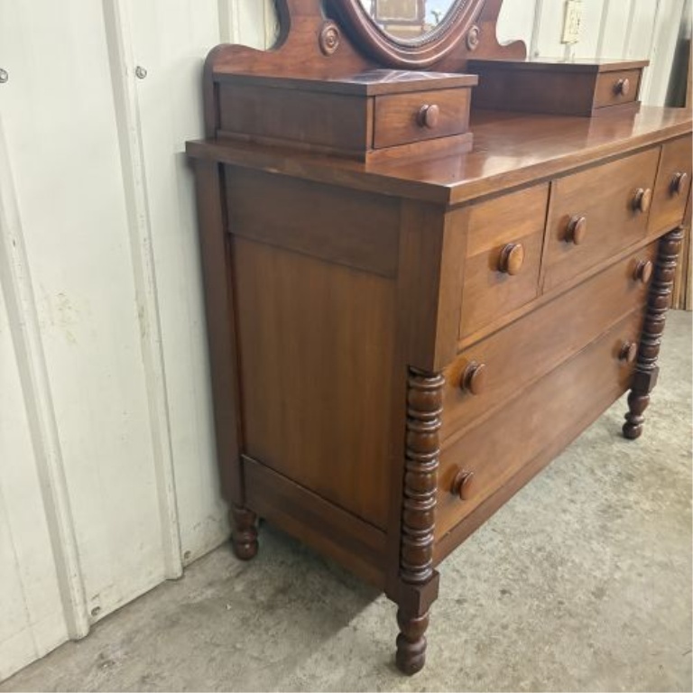 Davis Cabinet Company Collectors Cherry Dresser with Oval Mirror