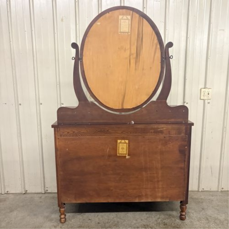 Davis Cabinet Company Collectors Cherry Dresser with Oval Mirror