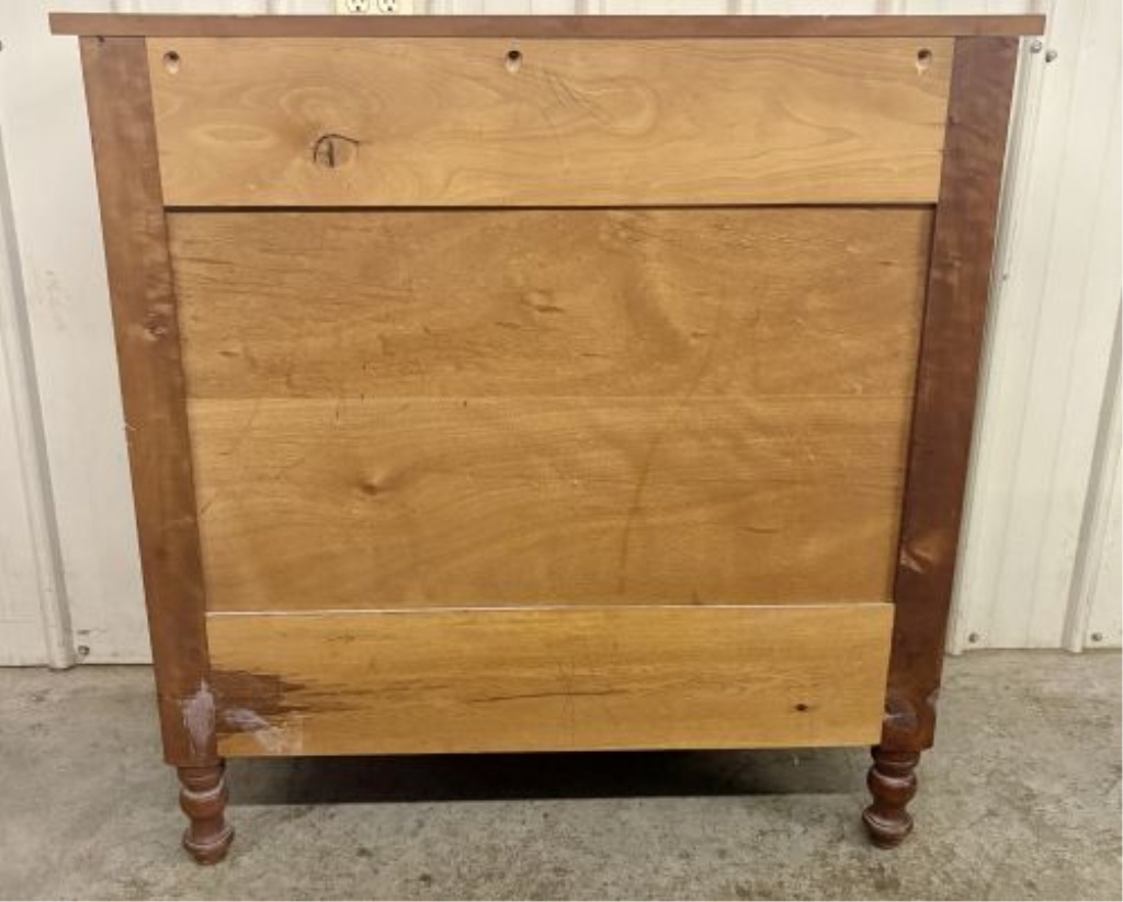 American Empire Cherry and Curly Maple Four-Drawer Chest