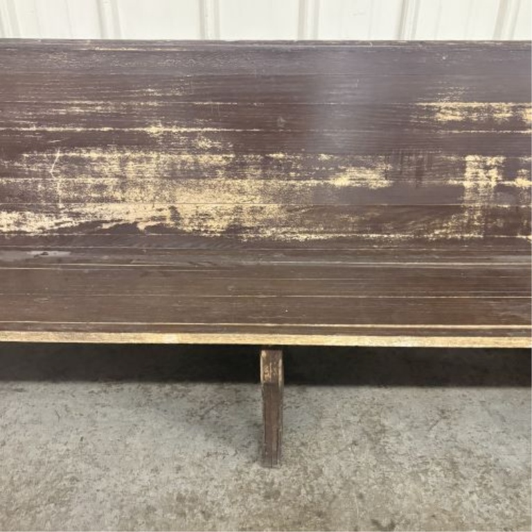 Antique American Solid Wood Church Pew Bench