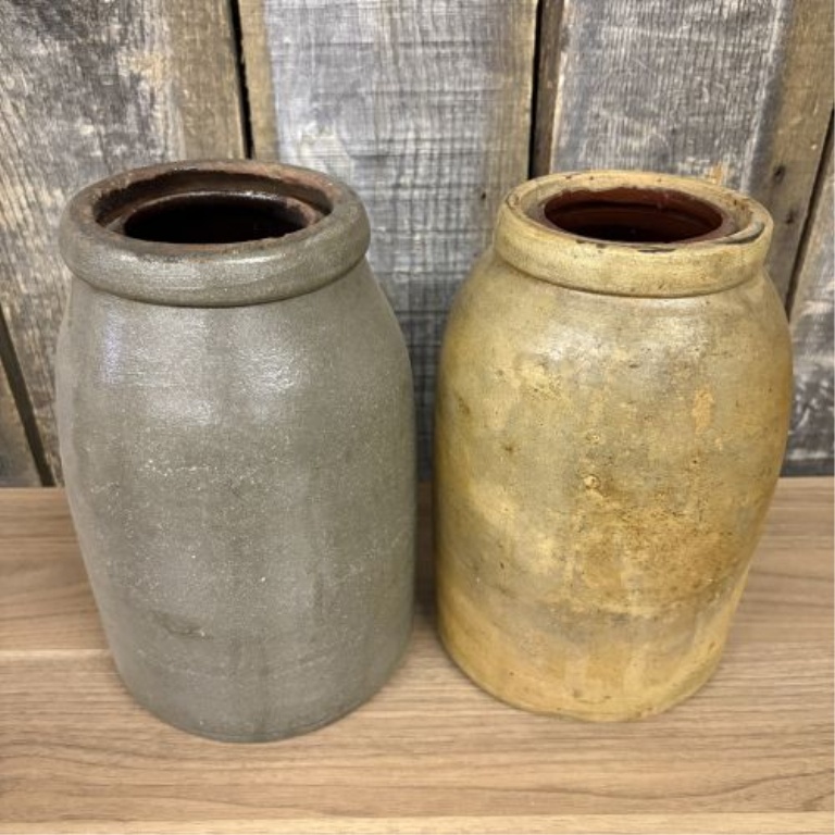 Two 19th-Century American Stoneware Storage Jars
