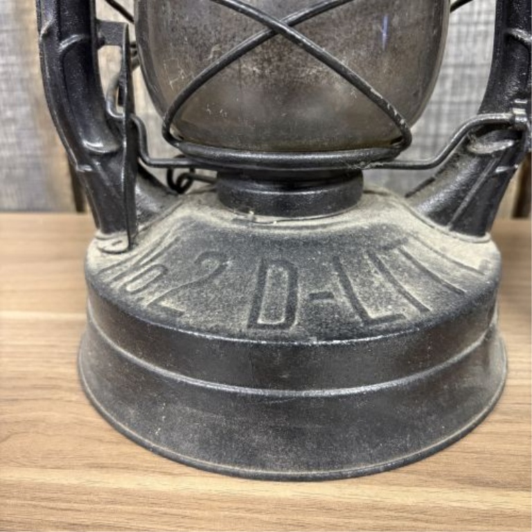 A Pair of Vintage Dietz No. 2 D-Lite and Little Wizard Kerosene Lanterns