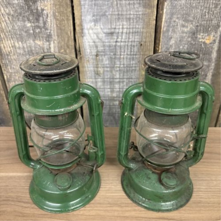 A Pair of Chalwyn Tropic Kerosene Hurricane Lanterns