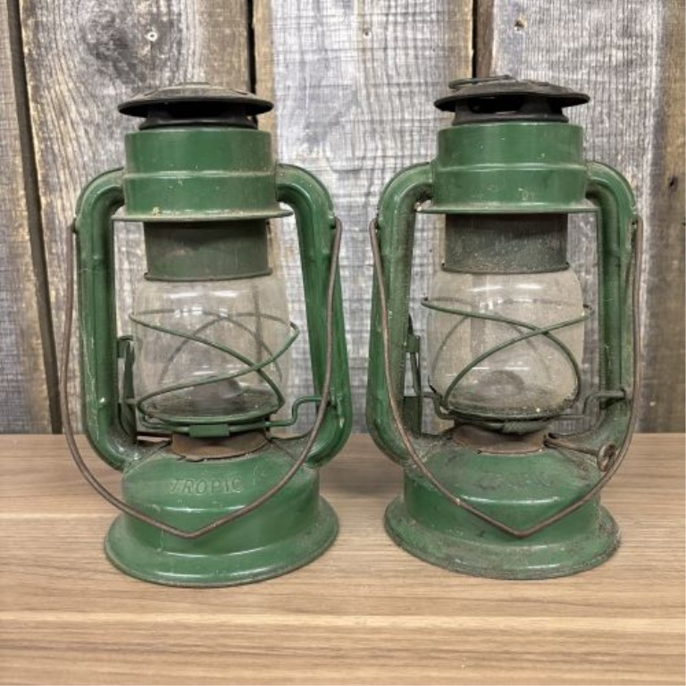 A Pair of Chalwyn Tropic Kerosene Hurricane Lanterns