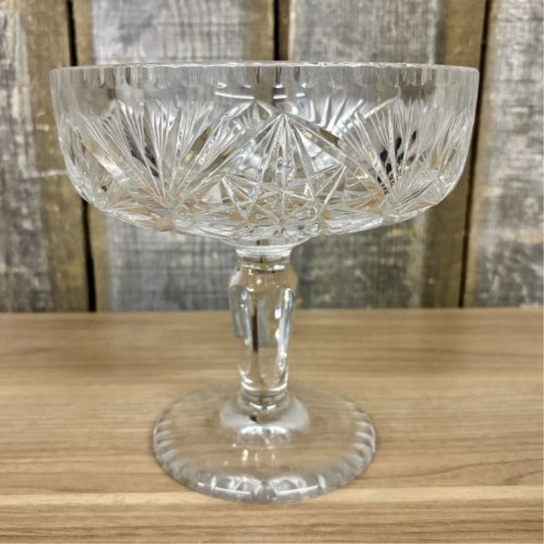 Footed Cut Crystal Compote in the American Brilliant Style