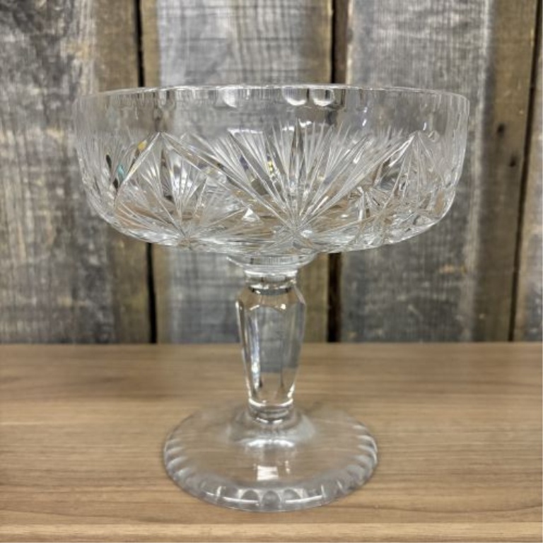 Footed Cut Crystal Compote in the American Brilliant Style