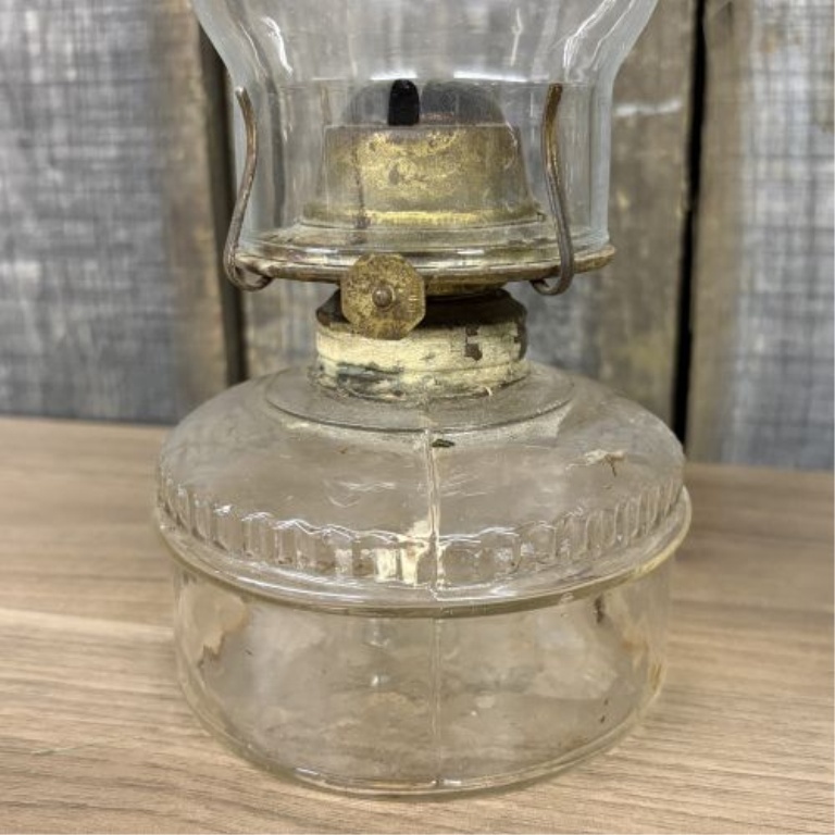 A Trio of Vintage Glass Kerosene Oil Lamps